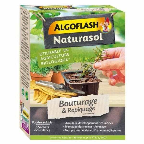 ALGOFLASH NATURASOL Poudre soluble pour bouturage & repiquage - 5 x 5 g
