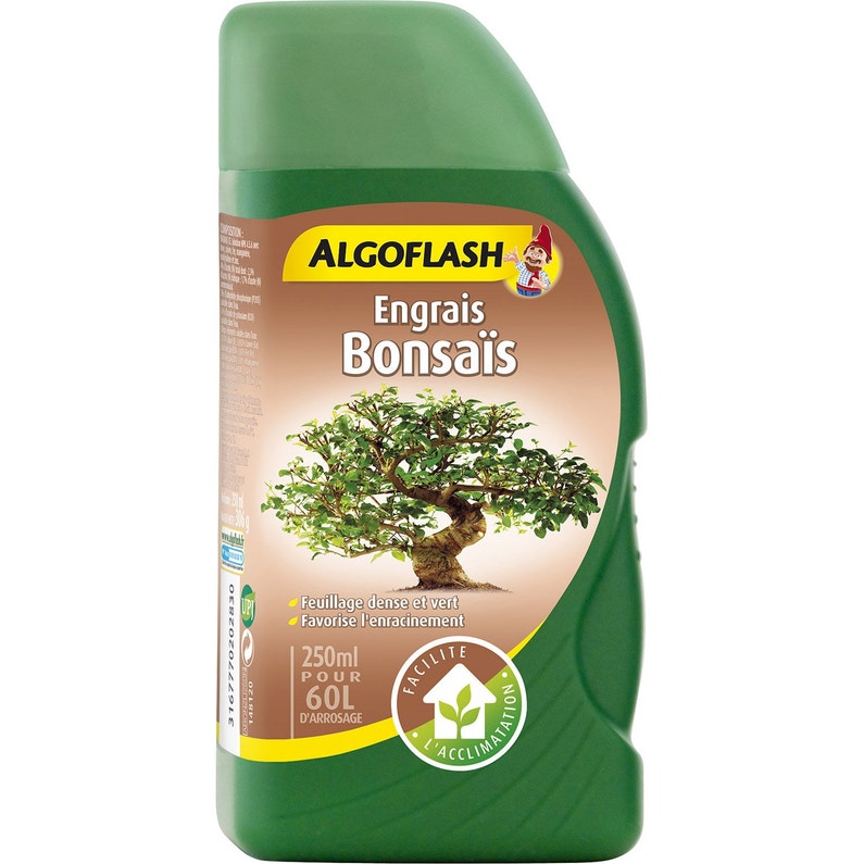 Algoflash Engrais Bonsaï, Bouchon Doseur Inclus, 250 ml, ALIBONZ250