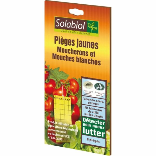 Pièges jaunes moucherons et mouches blanches 8 pièges - Solabiol