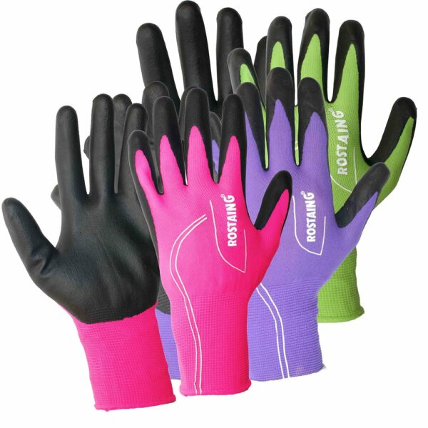 Gant multiusage (petits travaux) ROSTAING fushia, violet et vert