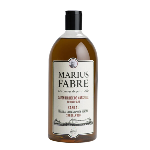Savon Liquide de Marseille à l'huile d'olive santal 1 litre Marius Fabre